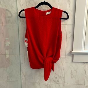 Aritzia Barbato Red Dotted High-neck Tank with Tie/Slit [size xs]